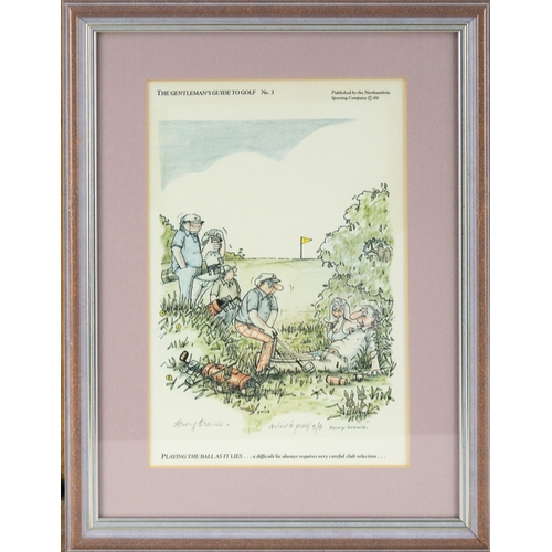 289 - HENRY BREWISNINE SIGNED ARTIST PROOF HUMOROUS GOLFING PRINTS‘The Gentleman’s Guide to Golf’ (2/3), t... 