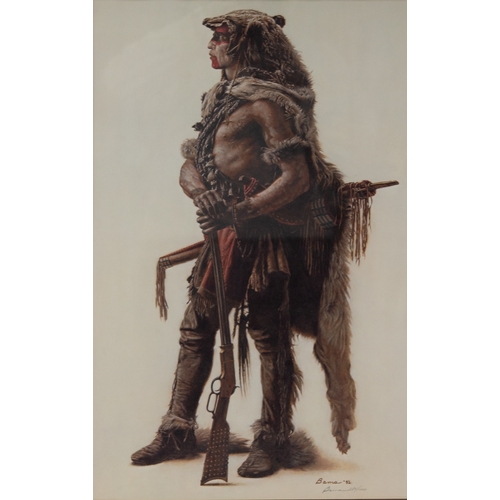 301 - JAMES BAMA (1962) TWO ARTIST SIGNED LIMITED EDITION COLOUR PRINTS ‘Northern Cheyenne Wolf Scout’, 20... 