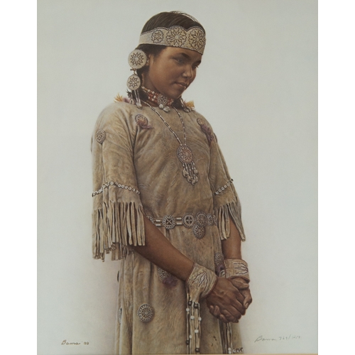 301 - JAMES BAMA (1962) TWO ARTIST SIGNED LIMITED EDITION COLOUR PRINTS ‘Northern Cheyenne Wolf Scout’, 20... 