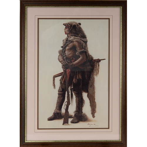 301 - JAMES BAMA (1962) TWO ARTIST SIGNED LIMITED EDITION COLOUR PRINTS ‘Northern Cheyenne Wolf Scout’, 20... 