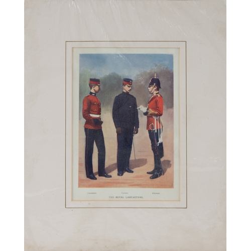 299 - AFTER RICHARD SIMKIN (1840-1926) SEVENTEEN MOUNTED BUT UNFRAMED CHROMOLITHOGRAPHIC PRINTS of REGIMEN... 