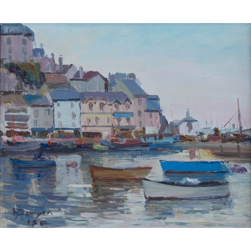 264 - H BOWYER (TWENTIETH CENTURY) OIL ON BOARDBrixham, harbour scene Signed and dated 1964 9 ½” x 11 ½” (... 