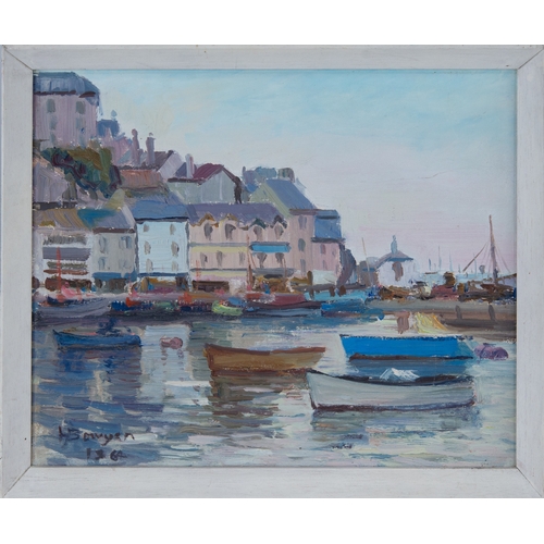 264 - H BOWYER (TWENTIETH CENTURY) OIL ON BOARDBrixham, harbour scene Signed and dated 1964 9 ½” x 11 ½” (... 