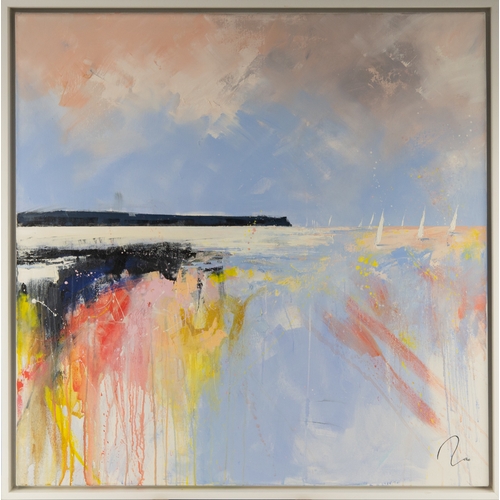 149 - NAO McDOWELL (MODERN) OIL ON CANVAS‘Milkshake Skies’ Signed, titled verso and to gallery label 39” x... 