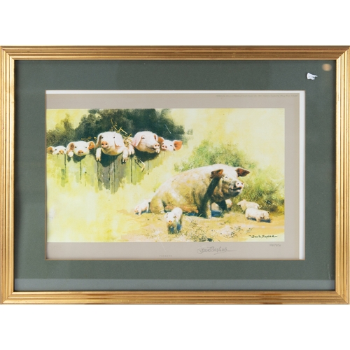 319 - DAVID SHEPHERD FOUR ARTIST SIGNED COLOUR PRINTS OF FARM ANIMALS‘Porkers’ (190/850)‘High Noon’ (371/8... 