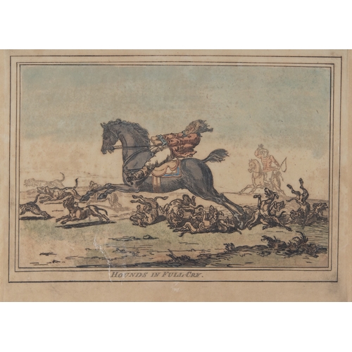 309 - JAMES GILRAY SET OF FOUR HAND COLOURED HUNTING PRINTS‘Hounds Finding’‘Coming in at the Death’‘Hounds... 