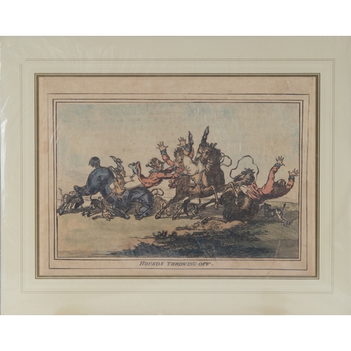 309 - JAMES GILRAY SET OF FOUR HAND COLOURED HUNTING PRINTS‘Hounds Finding’‘Coming in at the Death’‘Hounds... 