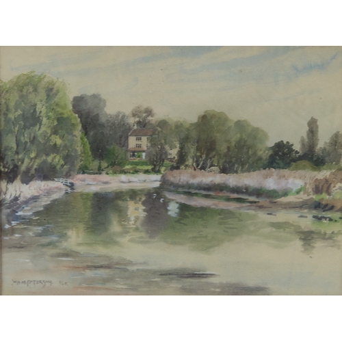 255 - W H M PATERSON (TWENTIETH CENTURY)WATERCOLOURRiverscape with dwelling in the distance Signed and dat... 