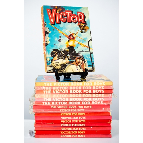 96 - THE VICTOR BOOK FOR BOYS published by D.C. Thomson, sixteen copies 1981-1994, viz, 1981 (bad loss to... 