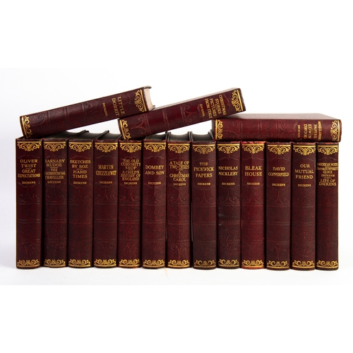 115 - A set of 16 Charles Dickens novels, published by Hazell, Watson & Viney, Ltd, illustrated by Cru... 