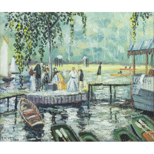 240 - BERNARD McMULLEN (1952-2015) OIL PAINTINGThe Boating LakeSigned, dedication verso11 ½” x 13 ¼” (29.2... 