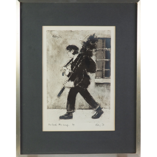 270 - HAROLD RILEY (1934-2023) ARTIST SIGNED LIMITED EDITION BLACK AND WHITE PRINT‘Mr Flood, the Sweep’ (2... 