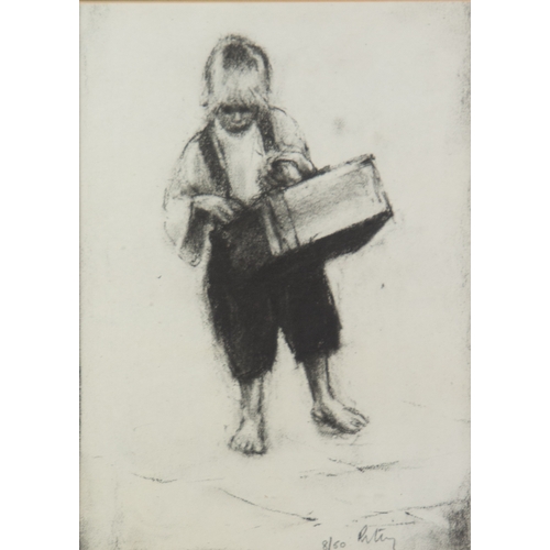 271 - HAROLD RILEY (1934-2023) ARTIST SIGNED LIMITED EDITION BLACK AND WHITE PRINT Street Urchin (8/50) 15... 