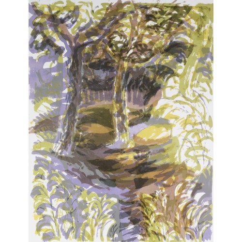 334 - NORMAN JAQUES (1922-2014)TWO COLOUR PRINTS ‘Woodland’, (4/10), Unsigned Artist Proof 27 ½” x 21” (69... 