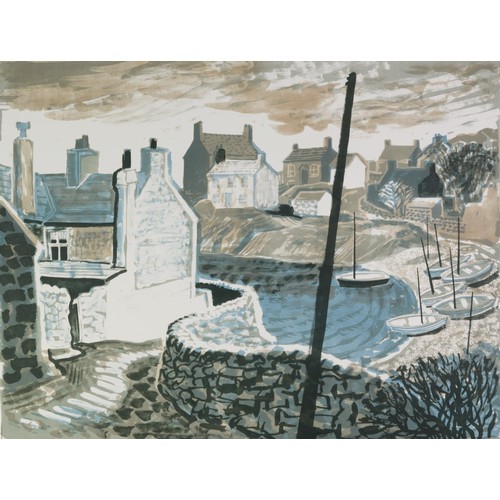 335 - NORMAN JAQUES (1922-2014)TWO UNSIGNED AND UNTITLED COLOUR PRINTSMoelfre, Anglesey 21” x 28” (53.3cm ... 