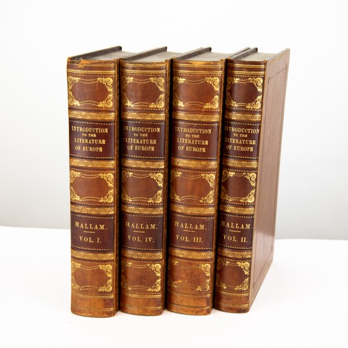 125 - Henry Hallam - Introduction to the Literature of Europe, pub London John Murray 1837, 4 volumes, bou... 