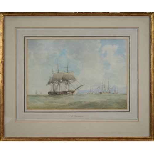 259 - ATTRIBUTED TO WALTER WILLIAM MAY (1831-1896)WATERCOLOUR‘Off Sheerness’ Unsigned, titled to the mount... 