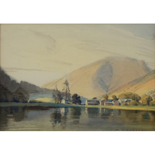 258 - WILLIAM HEATON COOPER (1903-1995) WATERCOLOURProbably Buttermere, end of the lake view with building... 