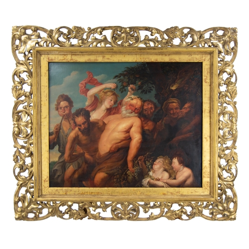 232 - EUROPEAN SCHOOL (19th CENTURY) AFTER PETER PAUL RUBENS OIL PAINTING ON RELINED CANVAS Bacchanalian r... 