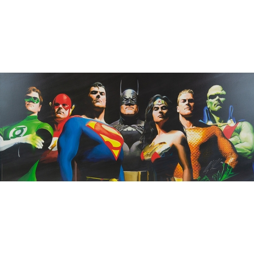 298 - ALEX ROSS (1970) FOR DC COMICS ARTIST SIGNED LIMITED EDITION COLOUR PRINT‘Original Seven’ (126/195) ... 