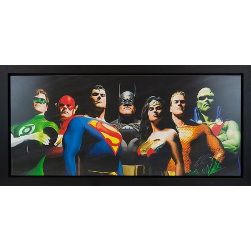 298 - ALEX ROSS (1970) FOR DC COMICS ARTIST SIGNED LIMITED EDITION COLOUR PRINT‘Original Seven’ (126/195) ... 