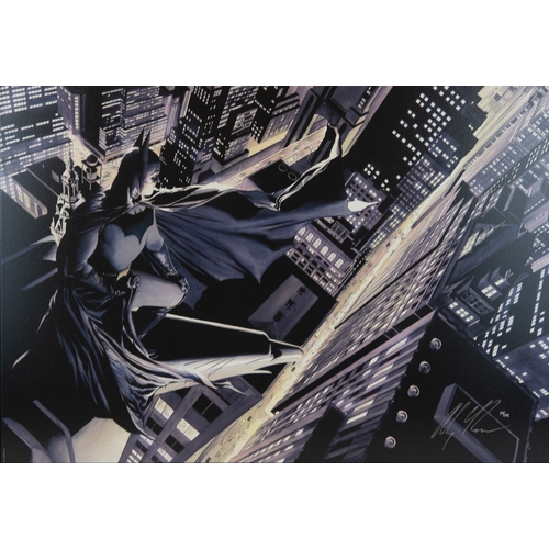 297 - ALEX ROSS (b.1970) FOR DC COMICS ARTIST SIGNED LIMITED EDITION COLOUR PRINT ON BOX CANVAS‘Batman Kni... 