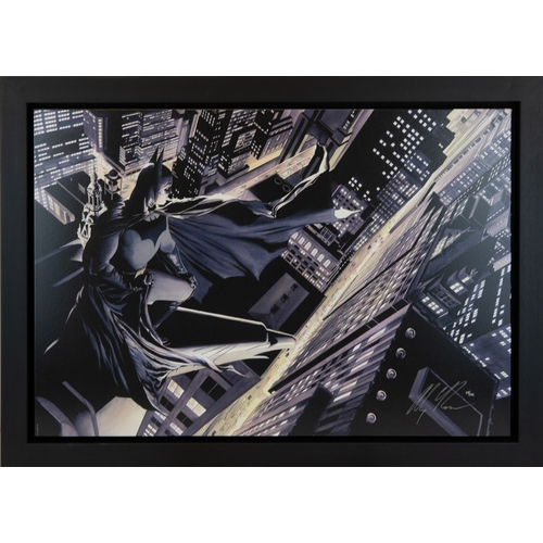 297 - ALEX ROSS (b.1970) FOR DC COMICS ARTIST SIGNED LIMITED EDITION COLOUR PRINT ON BOX CANVAS‘Batman Kni... 