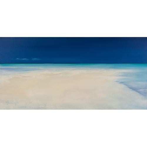 309 - LYNNE TIMMINGTON (MODERN) OIL ON CANVAS ‘Nibe’ Signed, titled to gallery label verso 20” x 39” (50.8... 