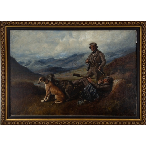 234 - JOHN WILLIAM BOTTOMLEY (1816-1900) OIL ON RELINED CANVAS‘The Lookout’ Signed 25” x 37” (63,.5cm x 94... 