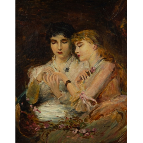 239 - UNATTRIBUTED (NINETEENTH CENTURY)OIL ON CANVAS Debutantes Unsigned 19 ½” x 15 ½” (49.5cm x 39.3cm) T... 