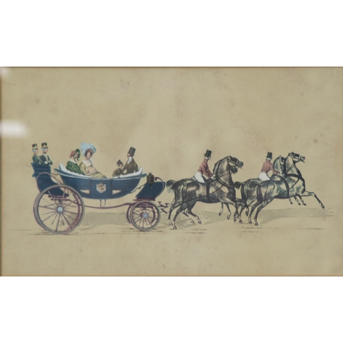 295 - MANNER OF SKEAPING SET OF THREE MODERN REPRODUCTION COACHING PRINTS 9 ½” x 15 ½” (23.5cm x 39.3cm), ... 