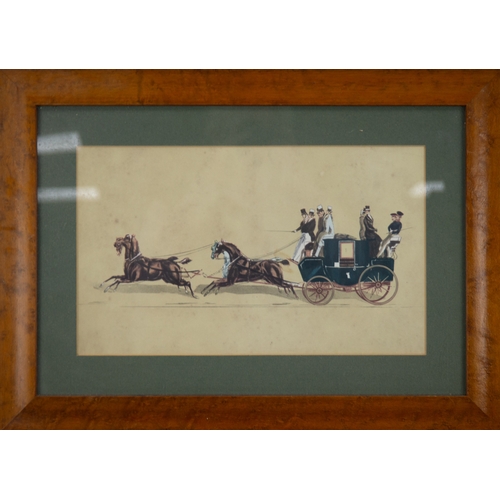 295 - MANNER OF SKEAPING SET OF THREE MODERN REPRODUCTION COACHING PRINTS 9 ½” x 15 ½” (23.5cm x 39.3cm), ... 