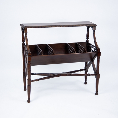 218 - MODERN CHINESE CHIPPENDALE STYLE MAHOGANY FIVE DIVISION PERIODICAL OR BOOK TROUGH, the moulded oblon... 