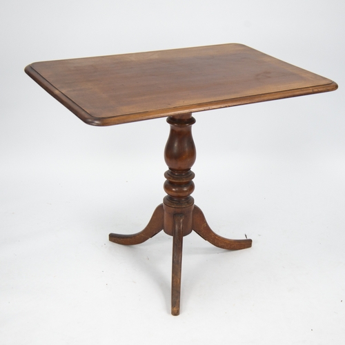 195 - NINETEENTH CENTURY MAHOGANY AND FRUITWOOD SNAP TOP OCCASIONAL TABLE, the moulded oblong top above a ... 