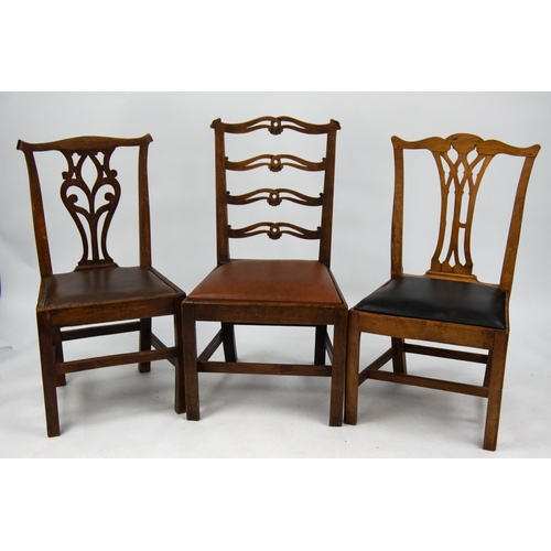 198 - SET OF SIX (5+1) REGENCY CARVED MAHOGANY DINING CHAIRS, each with moulded oblong top rail, rope twis... 