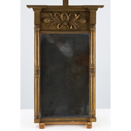 138 - WILLIAM IV GILT WOOD AND GESSO SMALL WALL MIRROR, the oblong plate housed in a frame with moulded co... 