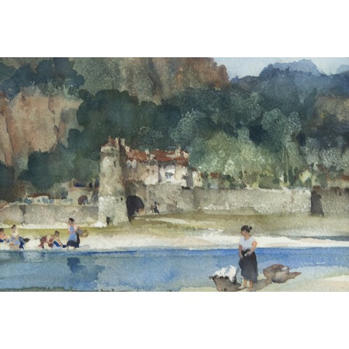 262 - SIR WILLIAM RUSSELL FLINT (1915 - 1977) WATERCOLOUR DRAWING The Chateau across the Drome Signed lowe... 