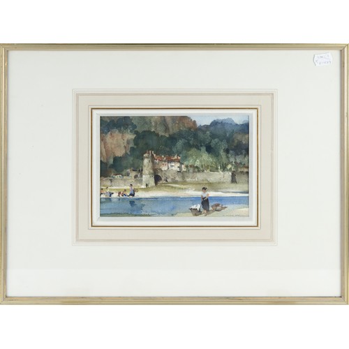 262 - SIR WILLIAM RUSSELL FLINT (1915 - 1977) WATERCOLOUR DRAWING The Chateau across the Drome Signed lowe... 