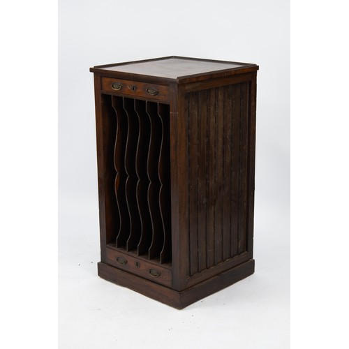 184 - A BLAIN, LIVERPOOL, LATE VICTORIAN ROSEWOOD SIDE/ STORAGE CABINET, the oblong top above a frieze dra... 