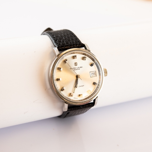 8 - FAVRE-LEUBA, GENEVE, SWISS 'SEA CHIEF' GENTLEMAN'S STAINLESS STEEL WRIST WATCH with mechanical movem... 