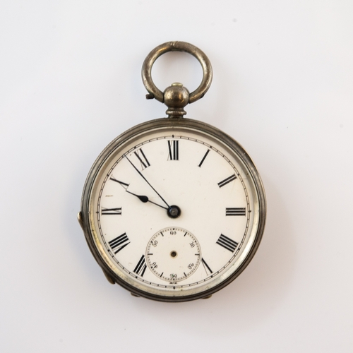 25 - LADY'S EARLY 20TH CENTURY POCKET WATCH, with key wind movement, white Roman dial with subsidiary sec... 