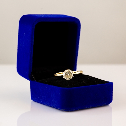 146 - 18ct GOLD RING with a round, brilliant cut solitaire diamond in a four-claw setting, approximately 1... 