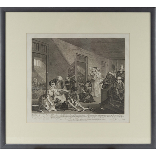 317 - AFTER WILLIAM HOGARTH (1697-1764) SET OF EIGHT ENGRAVINGS The Rakes Progress (Pl. I-VIII) The impres... 