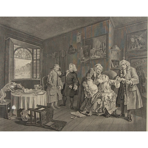 318 - AFTER WILLIAM HOGARTH (1697-1764)SET OF SIX ENGRAVINGS‘Wedding a la Mode’ (Pl. I-VI) The impression ... 