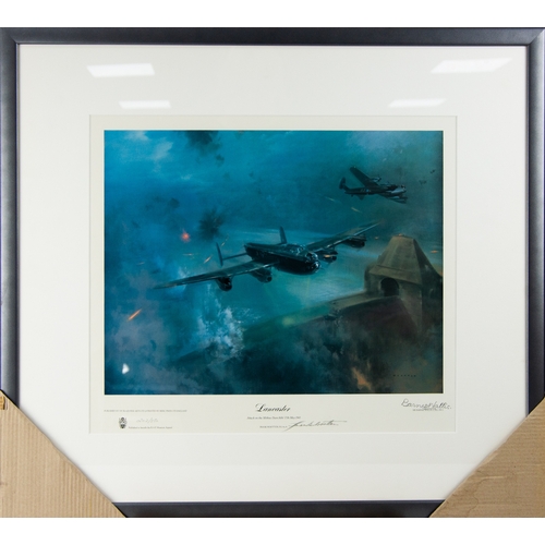 312 - FRANK WOOTON ARTIST SIGNED LIMITED EDITION COLOUR PRINT‘Lancaster’ (202/85) further signed by Barnes... 