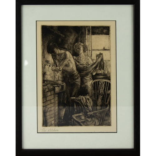 316 - ERIC PLATT ETCHING‘The Kitchen’ Titled, signature obscured by the mount8 ¼” x 5 ½” (21cm x 14cm)... 