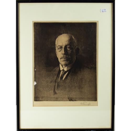 300 - UNATTRIBUTEDSITTER SIGNED PORTRAIT ETCHINGFortunat von Schubert-Soldern 13 ¾” X 10 ½” (34.9cm x 26.7... 