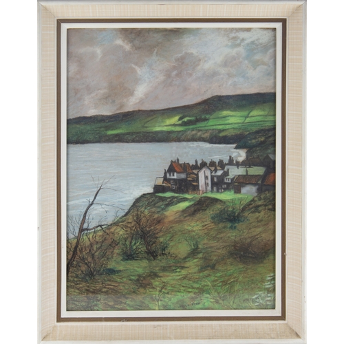 285 - HAROLD PEAK (act. 1968) PASTEL Coastal village Signed 23 ¼” x 17 ¼” (59cm x 43.8cm)... 