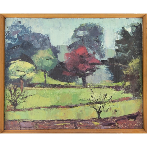 234 - RAY COLLIER (TWENTIETH CENTURY) TWO OIL PAINTINGSLandscape with trees16 ¼” x 20 ¼” (41.3cm x 51.4cm)... 