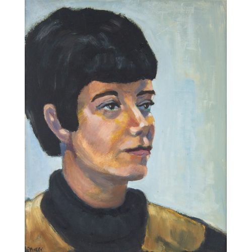 229 - TED FINLEY (1907-1979) FOUR WORKS THREE OIL PAINTINGS‘Glossop Cross’ Female portrait, shoulder lengt... 